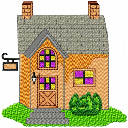 Houses Bulding Embroidery Design 8